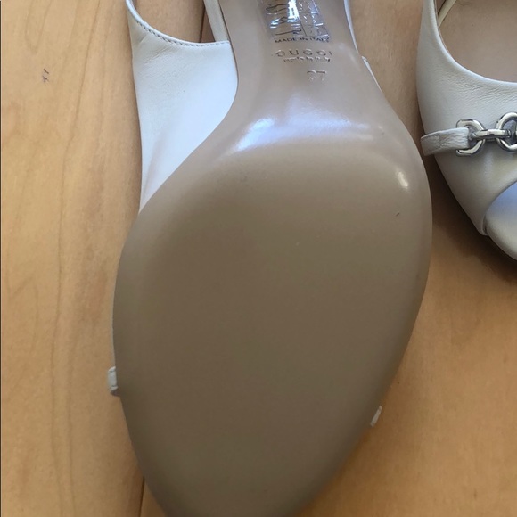 NWT Gucci White Peep Toe Sling Back Pump - Picture 5 of 8